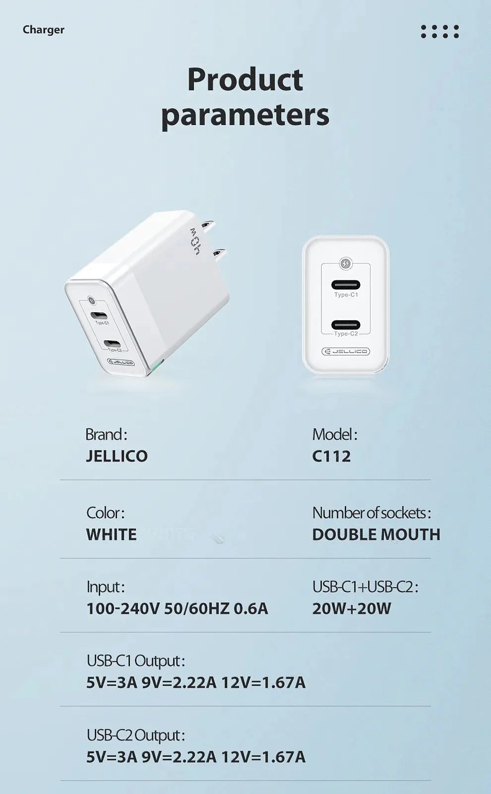 Jellico C112 40W PD+PD
