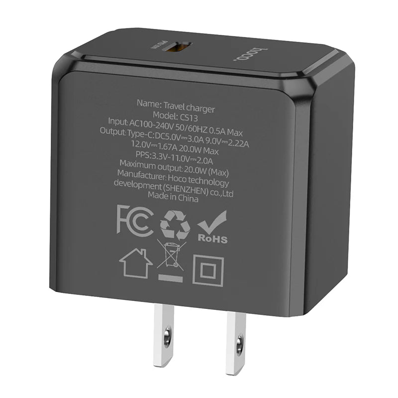 HOCO CS13 Single USB-C Port Fast Charger PD20W