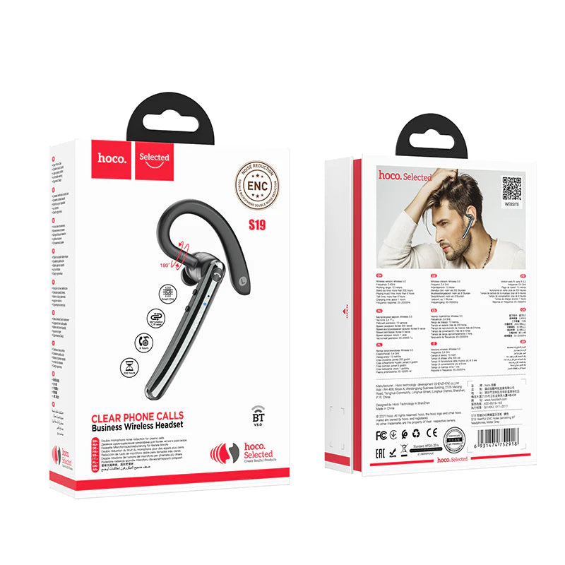 HOCO S19 Bluetooth Headset ENC Noise Reduction Wireless Earphone